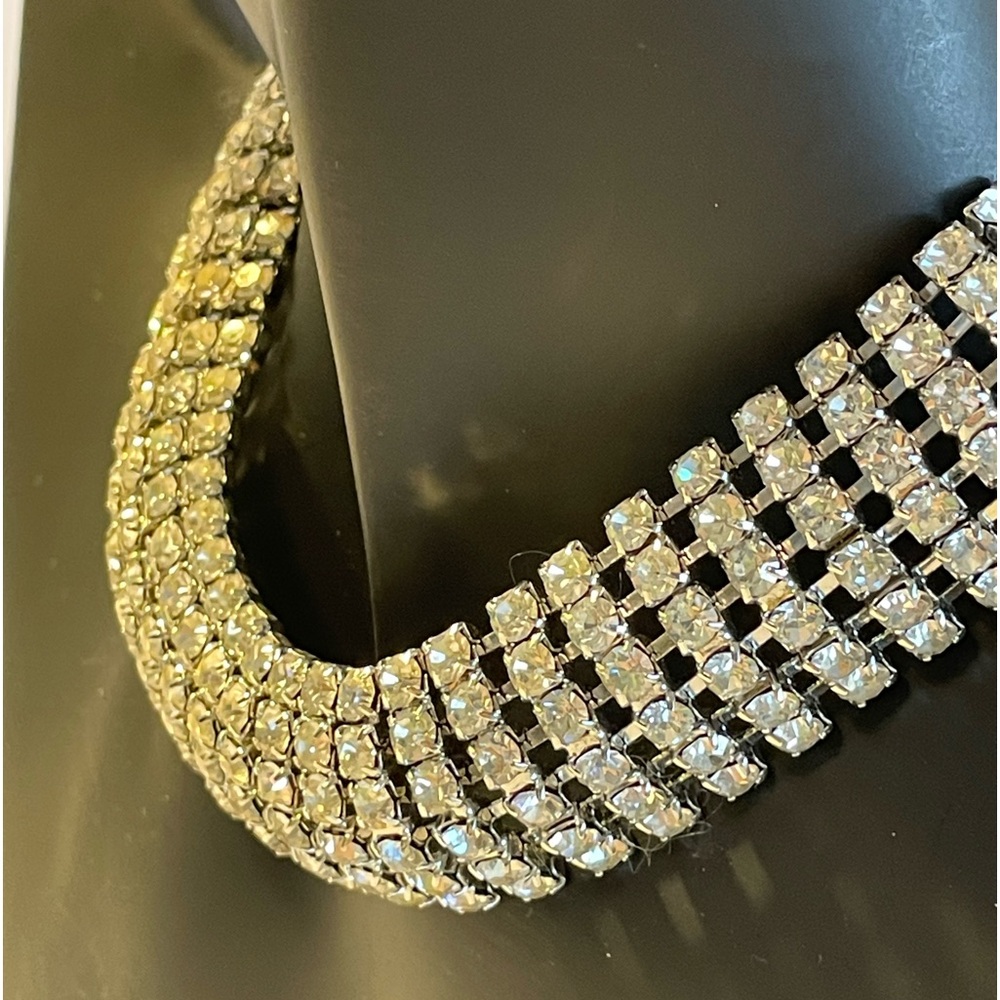 Exquisite 6 Row Rhinestone Choker is a real beauty! Newer vintage